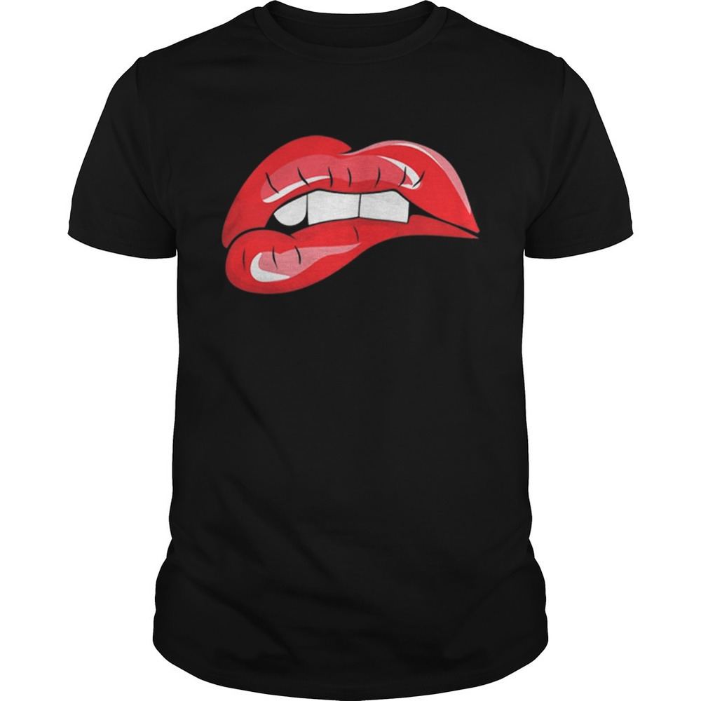 Biting Red Lips Naughty Lips Shirt